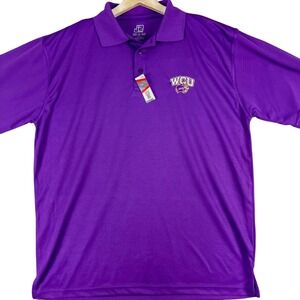 Western Carolina Catamounts Polo Shirt Mens Large Purple J2 Sport NCAA NEW NWT
